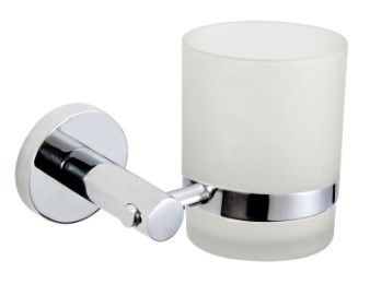 Premium Wall Mounted Bathroom Tumbler Holder with Frosted Glass
