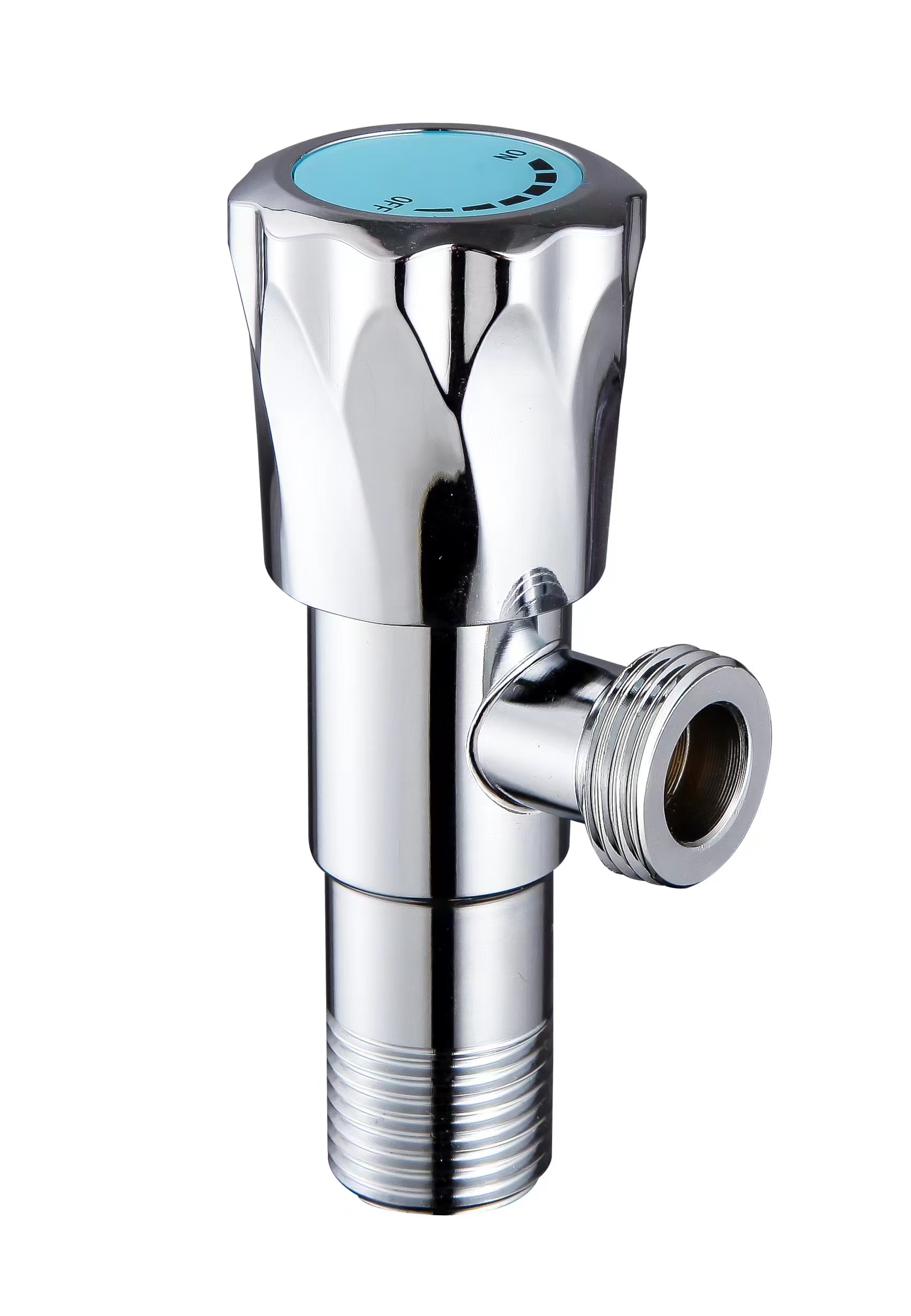 G1/2 inch by G1/2 inch Chrome Plated Angle Valve with Brass and Stainless Steel Material Options