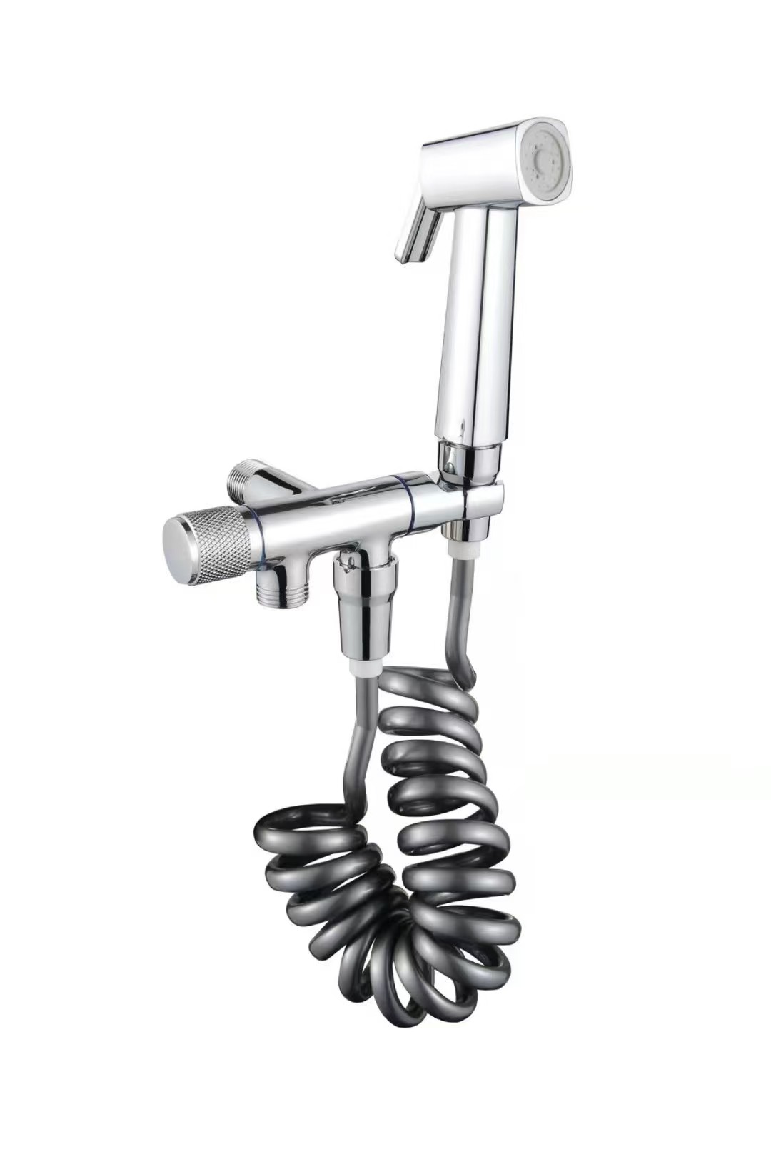 Wall Mounted Mirror Chrome Bidet Spray Set with Solid Brass Mechanism and ABS Nozzle
