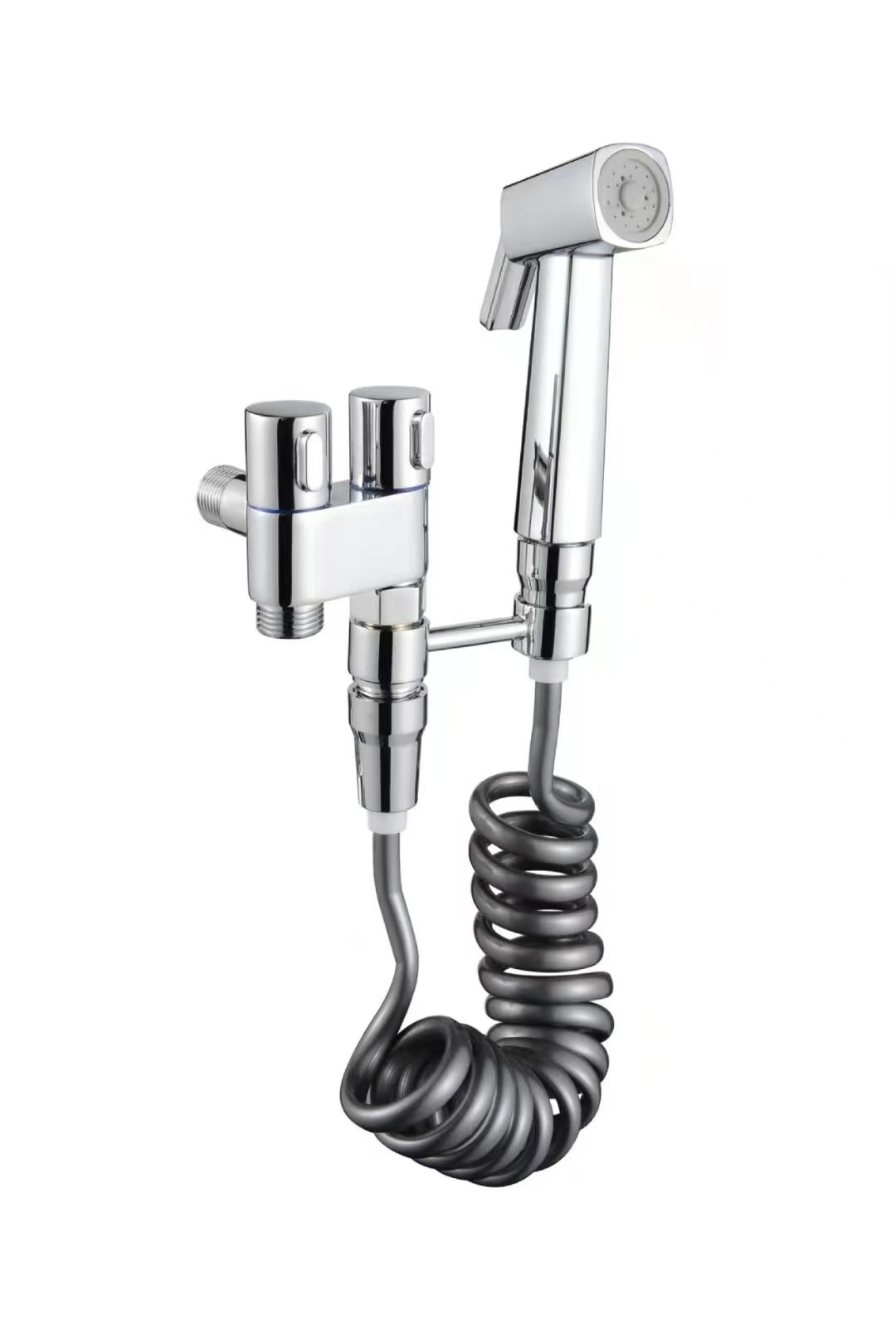 Wall Mounted Mirror Chrome Bidet Spray Set with Solid Brass Mechanism and ABS Nozzle