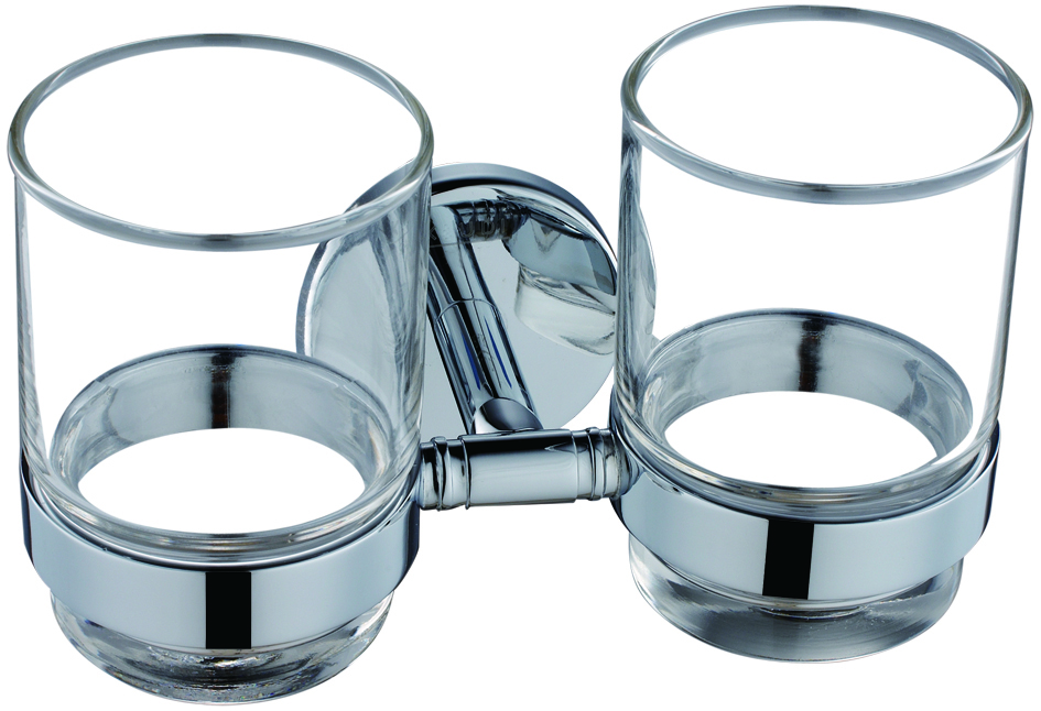 Premium Wall Mounted Bathroom Tumbler Holder with Frosted Glass