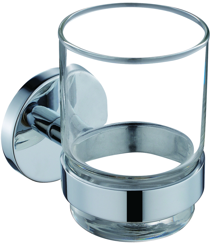 Premium Wall Mounted Bathroom Tumbler Holder with Frosted Glass