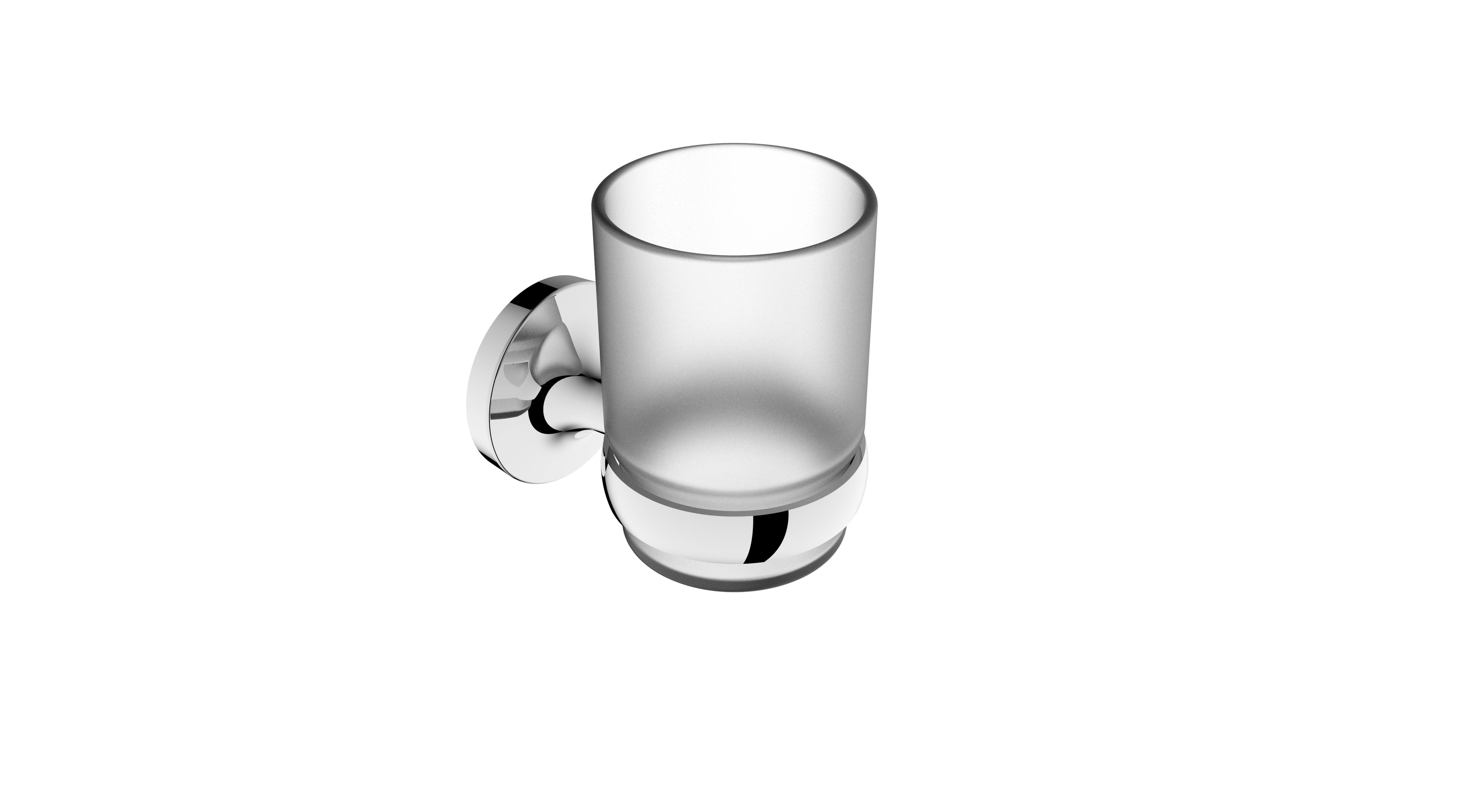 Premium Wall Mounted Bathroom Tumbler Holder with Frosted Glass