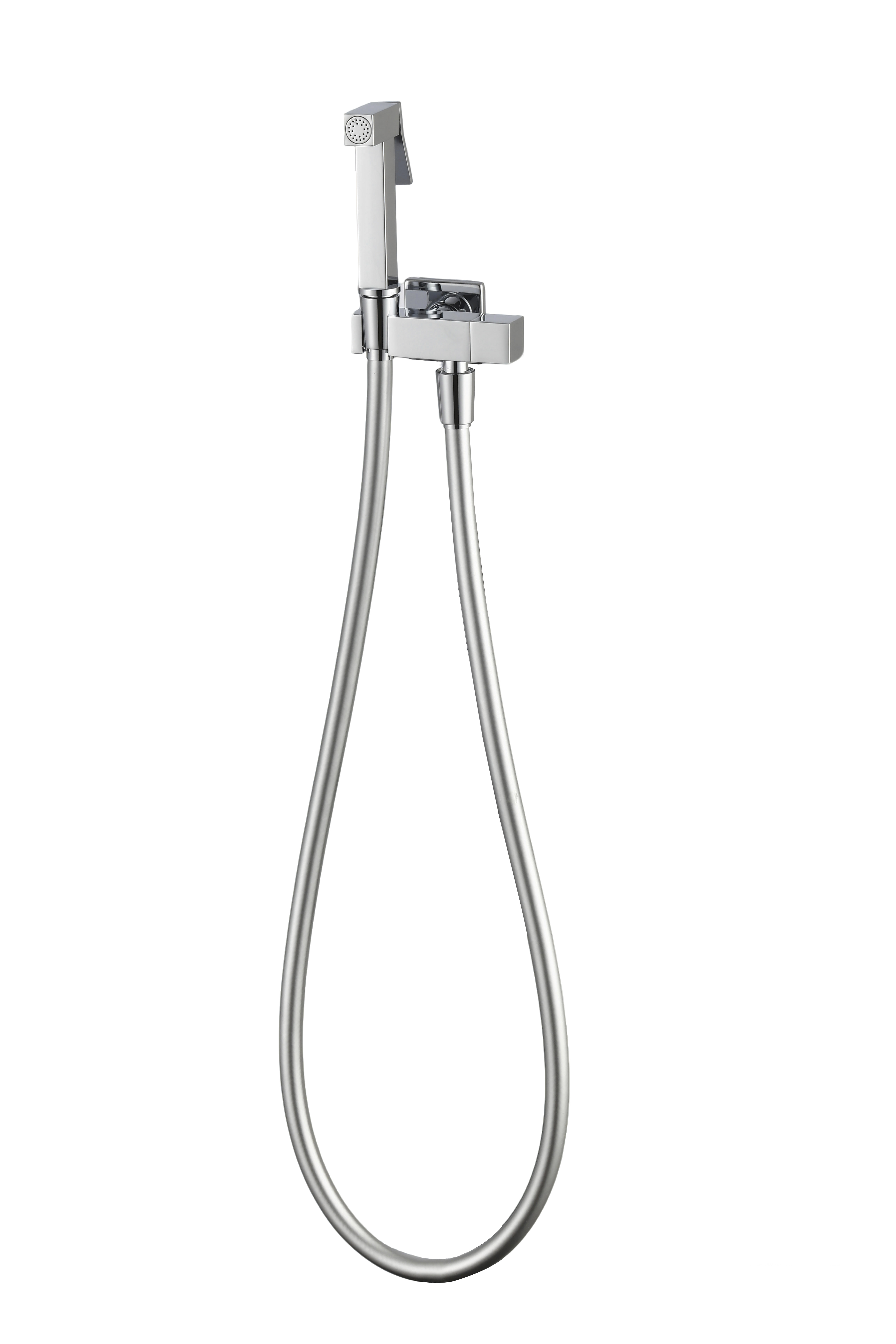 Wall Mounted Mirror Chrome Bidet Spray Set with Solid Brass Mechanism and ABS Nozzle