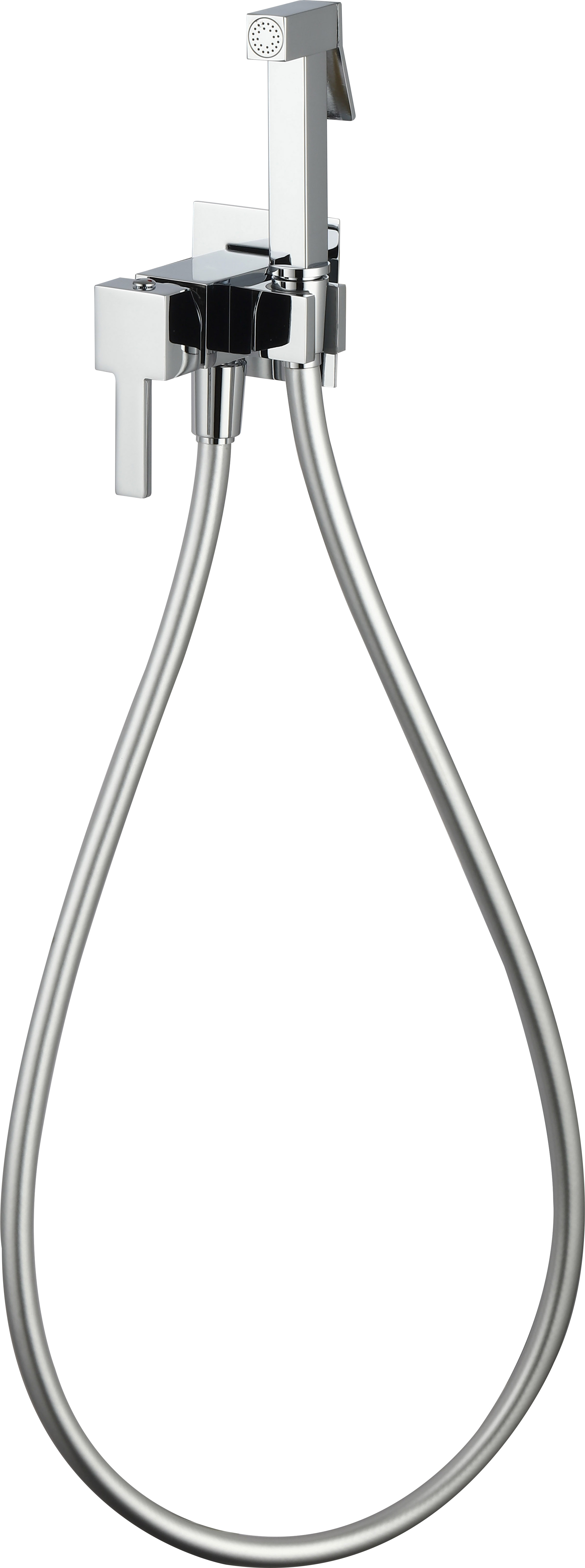 Wall Mounted Mirror Chrome Bidet Spray Set with Solid Brass Mechanism and ABS Nozzle